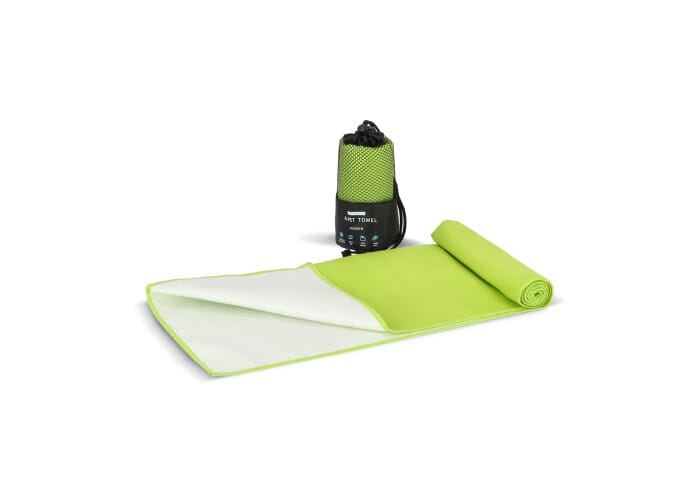 Serviette R-PET 40 × 80 cm à personnaliser avec pochette Vert clair
